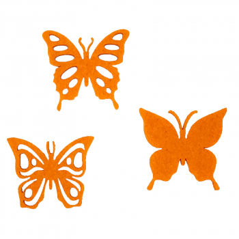 Filz Applikation Schmetterling orange